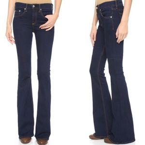 Rag & Bone blue mid-rise bell bottom jeans